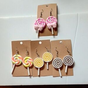 Colorful Lollipop Earrings Set